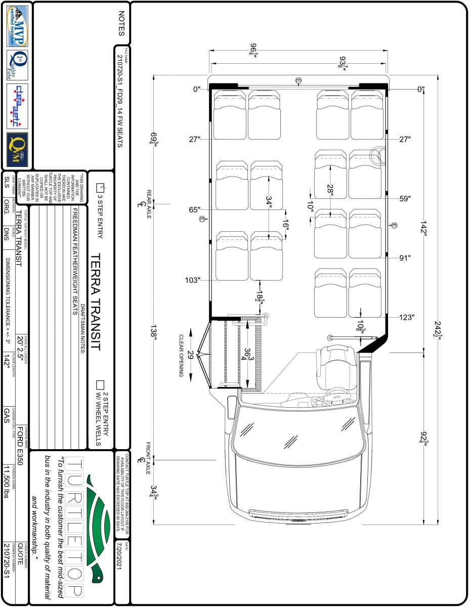 2022 Ford Turtle Top Terra Transit 14 Passenger Shuttle Bus - 21280 - Image 2