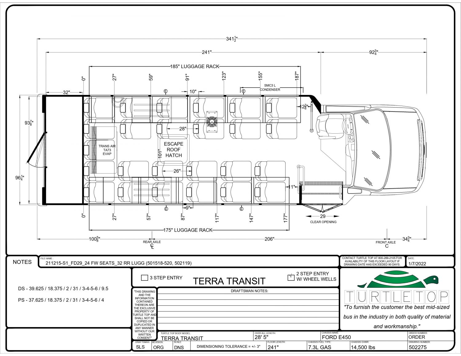 2022 Ford Turtle Top Terra Transit 25 Rear Luggage Shuttle Bus - 22006 - Image 2
